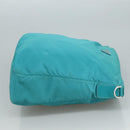 PRADA Shoulder Bag Nylon Turquoise Blue Silver Auth 110840-4