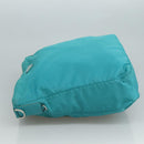 PRADA Shoulder Bag Nylon Turquoise Blue Silver Auth 110840-5