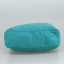 PRADA Shoulder Bag Nylon Turquoise Blue Silver Auth 110840-7