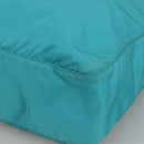 PRADA Shoulder Bag Nylon Turquoise Blue Silver Auth 110840-8
