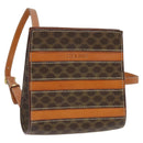 CELINE Macadam Canvas Backpack PVC Leather Brown Auth 110876-1