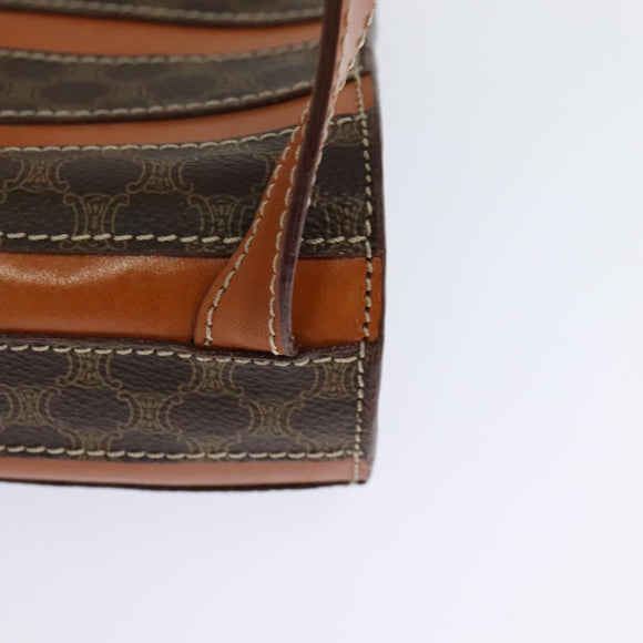 CELINE Macadam Canvas Backpack PVC Leather Brown Auth 110876