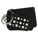 FENDI Triplet Clutch Bag Leather Black Auth 110887V-1