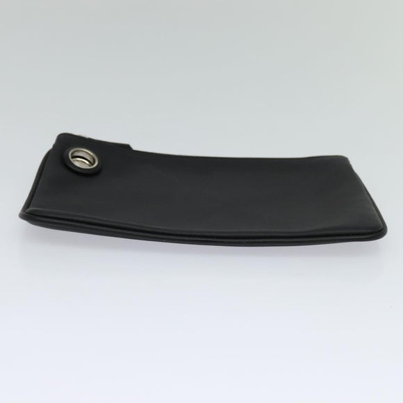 FENDI Triplet Clutch Bag Leather Black Auth 110887V