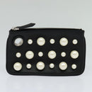 FENDI Triplet Clutch Bag Leather Black Auth 110887V-2