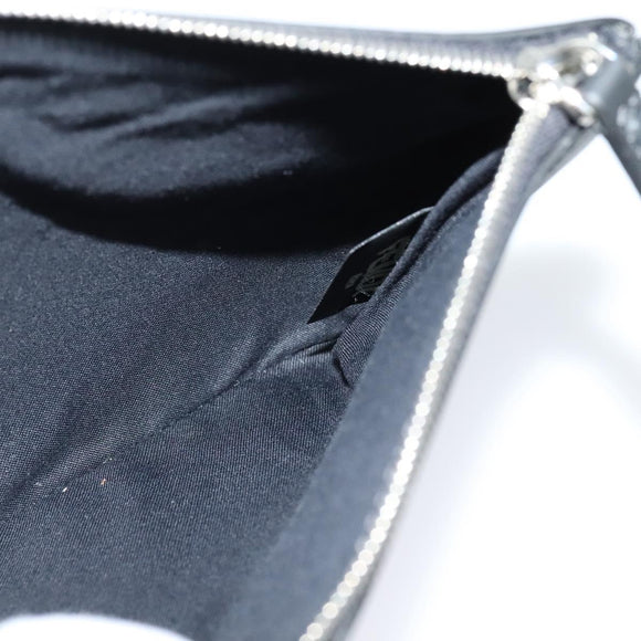 FENDI Triplet Clutch Bag Leather Black Auth 110887V