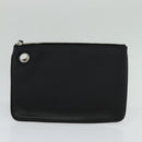 FENDI Triplet Clutch Bag Leather Black Auth 110887V-32