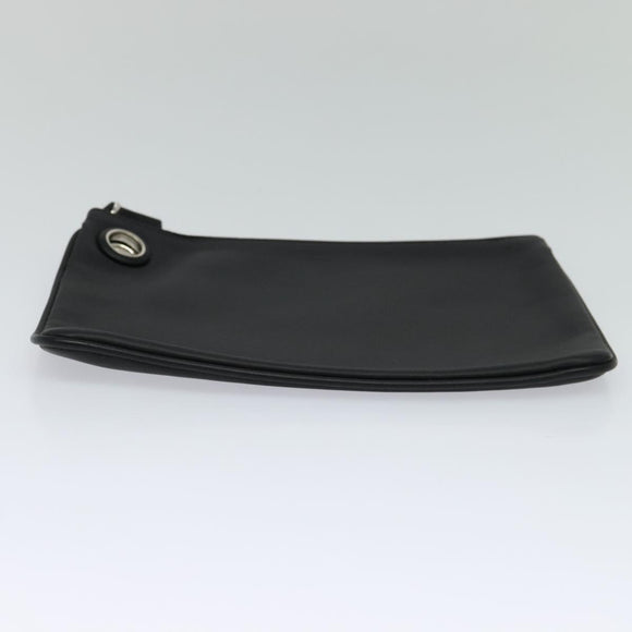 FENDI Triplet Clutch Bag Leather Black Auth 110887V