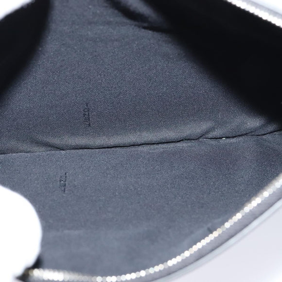 FENDI Triplet Clutch Bag Leather Black Auth 110887V