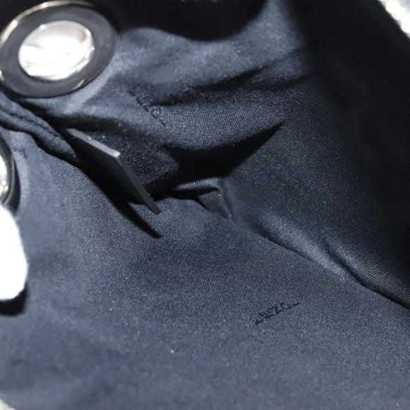 FENDI Triplet Clutch Bag Leather Black Auth 110887V