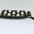 FENDI Triplet Clutch Bag Leather Black Auth 110887V-6