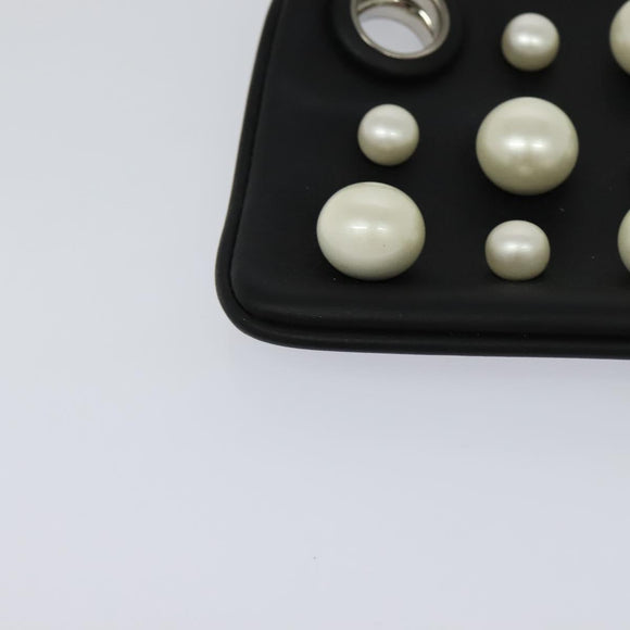 FENDI Triplet Clutch Bag Leather Black Auth 110887V