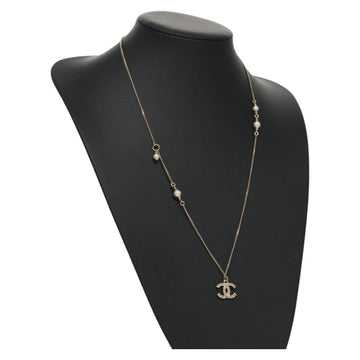 CHANEL Necklace metal Gold CC Auth 110931