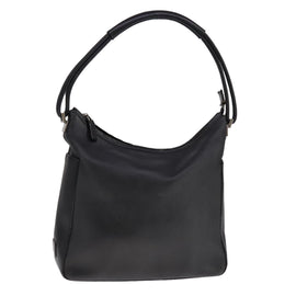 GUCCI Shoulder Bag Leather Black Gold 001 3766 Auth 111055