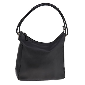 GUCCI Shoulder Bag Leather Black Gold 001 3766 Auth 111055