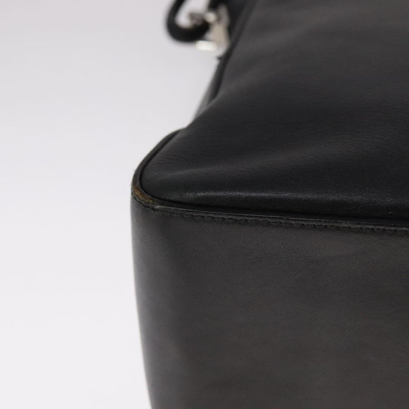 GUCCI Shoulder Bag Leather Black Gold 001 3766 Auth 111055