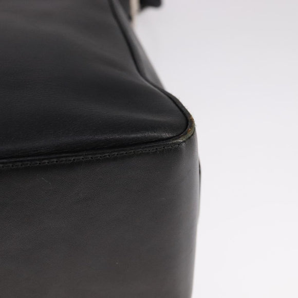 GUCCI Shoulder Bag Leather Black Gold 001 3766 Auth 111055