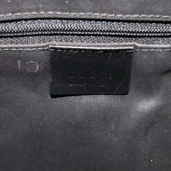 GUCCI Shoulder Bag Leather Black Gold 001 3766 Auth 111055
