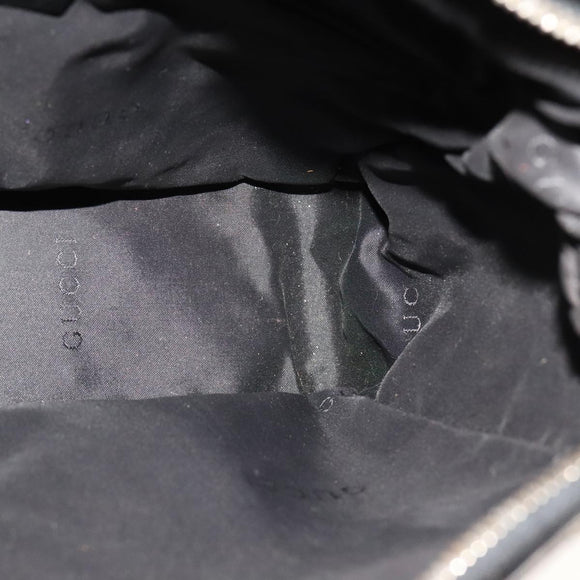 GUCCI Shoulder Bag Leather Black Gold 001 3766 Auth 111055