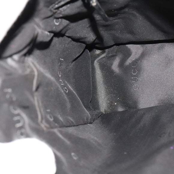 GUCCI Shoulder Bag Leather Black Gold 001 3766 Auth 111055