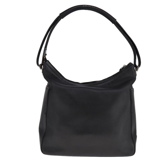 GUCCI Shoulder Bag Leather Black Gold 001 3766 Auth 111055