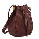 CARTIER Must Line Shoulder Bag Leather Bordeaux Gold Auth 111058-1