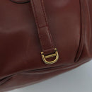 CARTIER Must Line Shoulder Bag Leather Bordeaux Gold Auth 111058-10