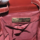 CARTIER Must Line Shoulder Bag Leather Bordeaux Gold Auth 111058-17