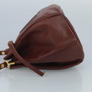 CARTIER Must Line Shoulder Bag Leather Bordeaux Gold Auth 111058-4