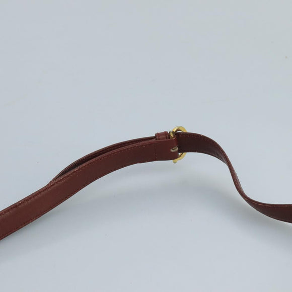 CARTIER Must Line Shoulder Bag Leather Bordeaux Gold Auth 111058