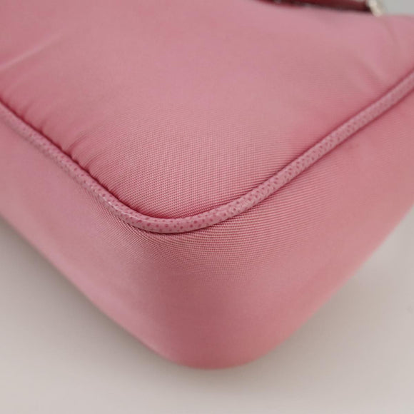 PRADA Shoulder Bag Nylon 2way Pink Silver Auth 111069