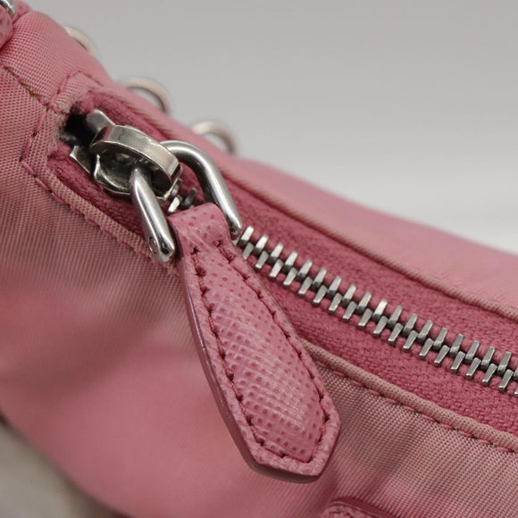 PRADA Shoulder Bag Nylon 2way Pink Silver Auth 111069