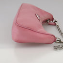PRADA Shoulder Bag Nylon 2way Pink Silver Auth 111069-4