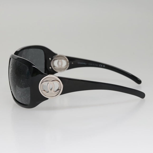 CHANEL Sunglasses plastic Black CC Auth 111071V