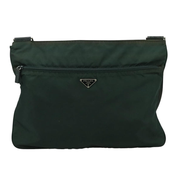 PRADA Shoulder Bag Nylon Green Auth 111079
