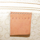 CELINE C Macadam Canvas Hand Bag Suede Leather Yellow Gold Auth 111108-18