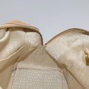 CELINE C Macadam Canvas Hand Bag Suede Leather Yellow Gold Auth 111108-19