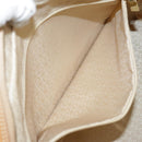 CELINE C Macadam Canvas Hand Bag Suede Leather Yellow Gold Auth 111108-22