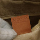 CELINE C Macadam Canvas Hand Bag Suede Leather Yellow Gold Auth 111108-12