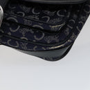 CELINE C Sulky Shoulder Bag Canvas Navy Gold Auth 111109-9