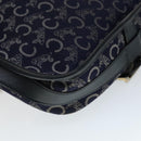 CELINE C Sulky Shoulder Bag Canvas Navy Gold Auth 111109-16