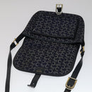 CELINE C Sulky Shoulder Bag Canvas Navy Gold Auth 111109-11