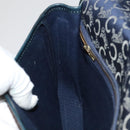 CELINE C Sulky Shoulder Bag Canvas Navy Gold Auth 111109-20
