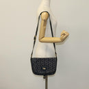 CELINE C Sulky Shoulder Bag Canvas Navy Gold Auth 111109-23