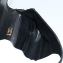 BALLY Quilted Chain Shoulder Bag Leather Black Gold Auth 111116-18