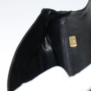 BALLY Quilted Chain Shoulder Bag Leather Black Gold Auth 111116-19