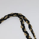 BALLY Quilted Chain Shoulder Bag Leather Black Gold Auth 111116-8