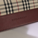 BURBERRY Nova Check Tote Bag Canvas Leather Beige Red gold Auth 111118-18