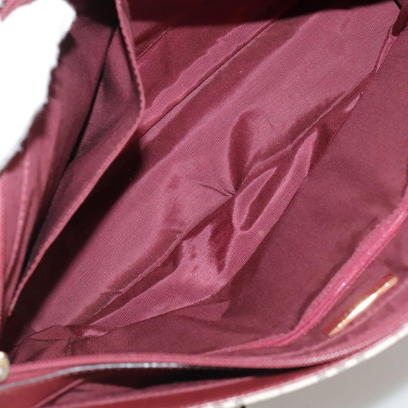 BURBERRY Nova Check Tote Bag Canvas Leather Beige Red gold Auth 111118