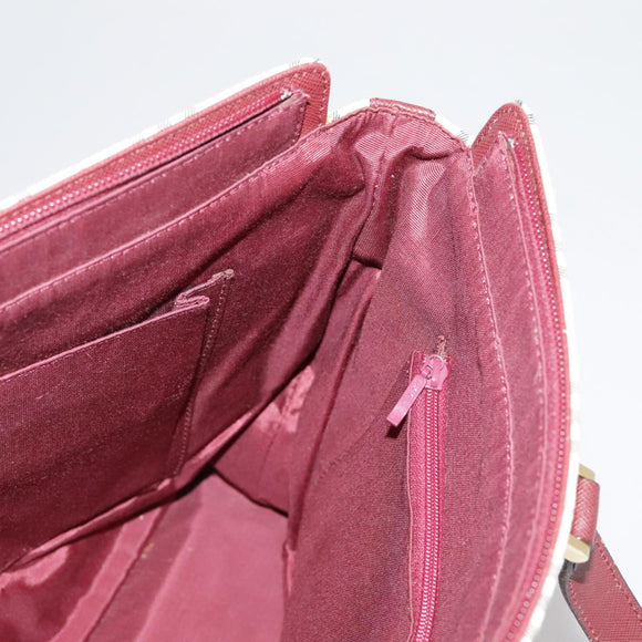 BURBERRY Nova Check Tote Bag Canvas Leather Beige Red gold Auth 111118